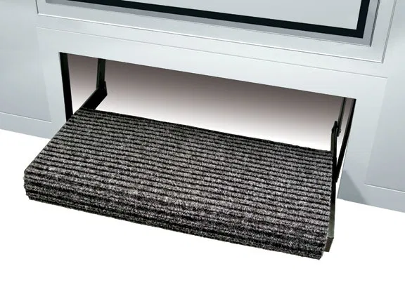 2-0420 – PRESTO FIT Entry Step Rug, Mounts Using Zip Ties 23 Inch Width Black Granite Olefin Fiber With Solid Rubber ...